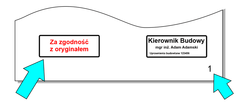 Przykład dodatkowych pieczątek
